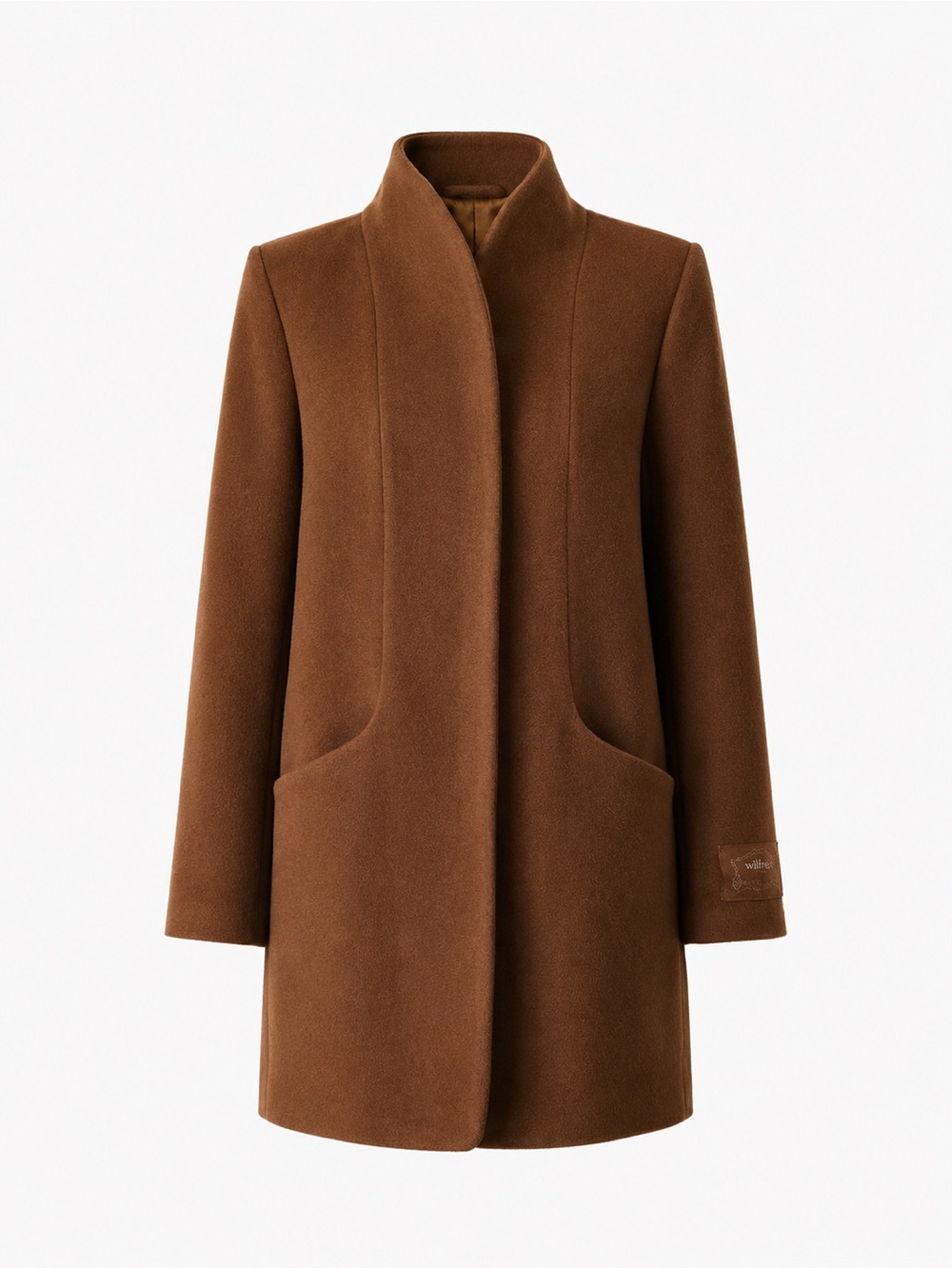 NWT Aritzia Wilfred Cocoon Coat Mid length wool cashmere Cigar Tan Brown Small